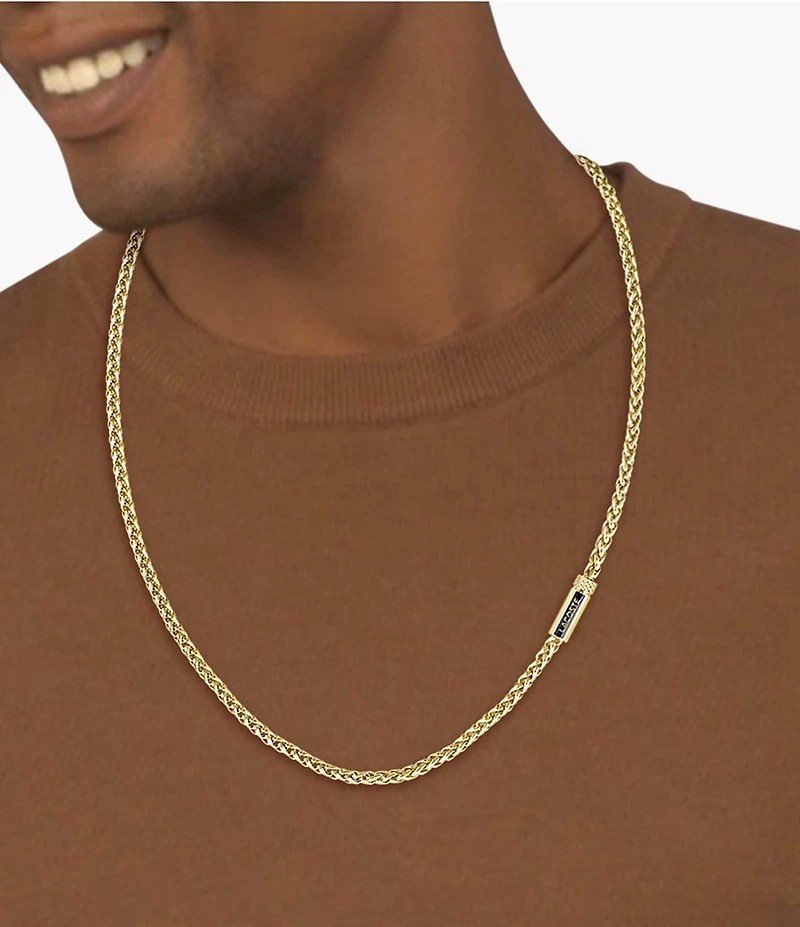 Lacoste Men's Spelt Collection Stainless Steel Chain Necklace