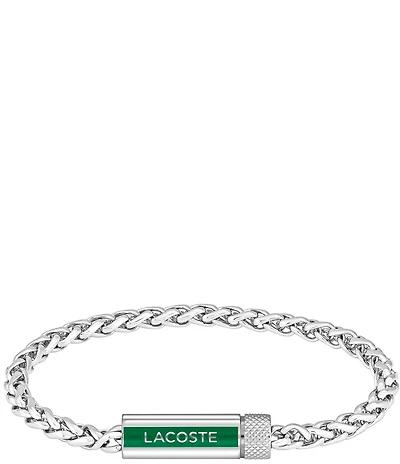 Lacoste Men's Spelt Collection Stainless Steel Line Chain Bracelet