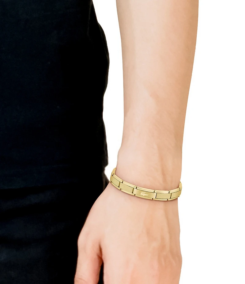Lacoste Men's Stencil Gold Stainless Steel Chain Bracelet