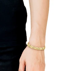 Lacoste Men's Stencil Gold Stainless Steel Chain Bracelet