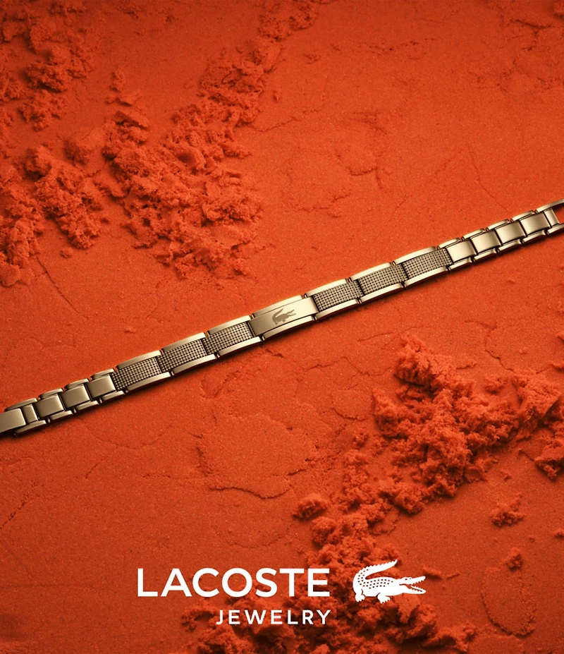 Lacoste Men's Stencil Gold Stainless Steel Chain Bracelet