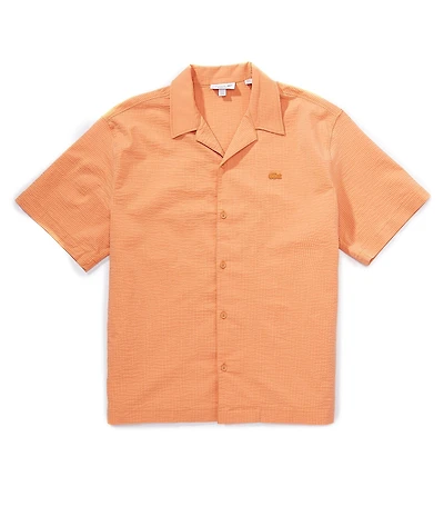 Lacoste Mini Stripe Short Sleeve Woven Camp Shirt
