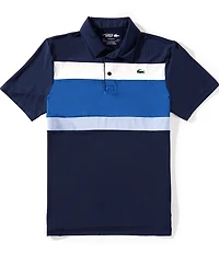 Lacoste Performance Stretch Chest Stripe Short Sleeve Polo Shirt