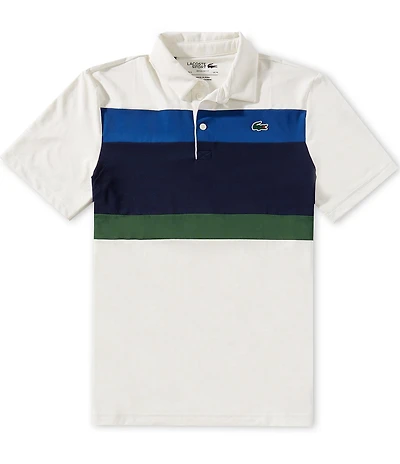 Lacoste Performance Stretch Chest Stripe Short Sleeve Polo Shirt