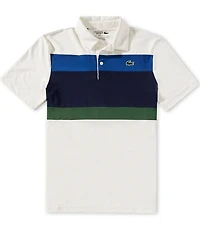 Lacoste Performance Stretch Chest Stripe Short Sleeve Polo Shirt