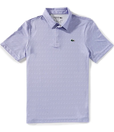 Lacoste Performance Stretch Golf Club Printed Short Sleeve Polo Shirt