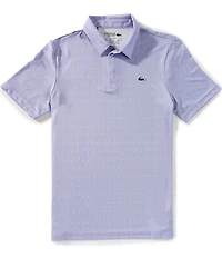 Lacoste Performance Stretch Golf Club Printed Short Sleeve Polo Shirt