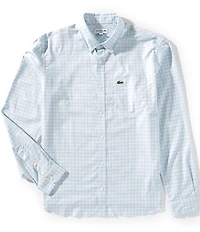 Lacoste Plaid Stretch Long Sleeve Woven Shirt