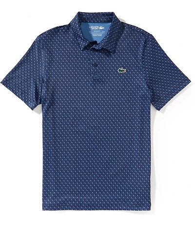 Lacoste Printed Performance Short Sleeve Golf Ball Polo Shirt
