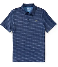 Lacoste Printed Performance Short Sleeve Golf Ball Polo Shirt