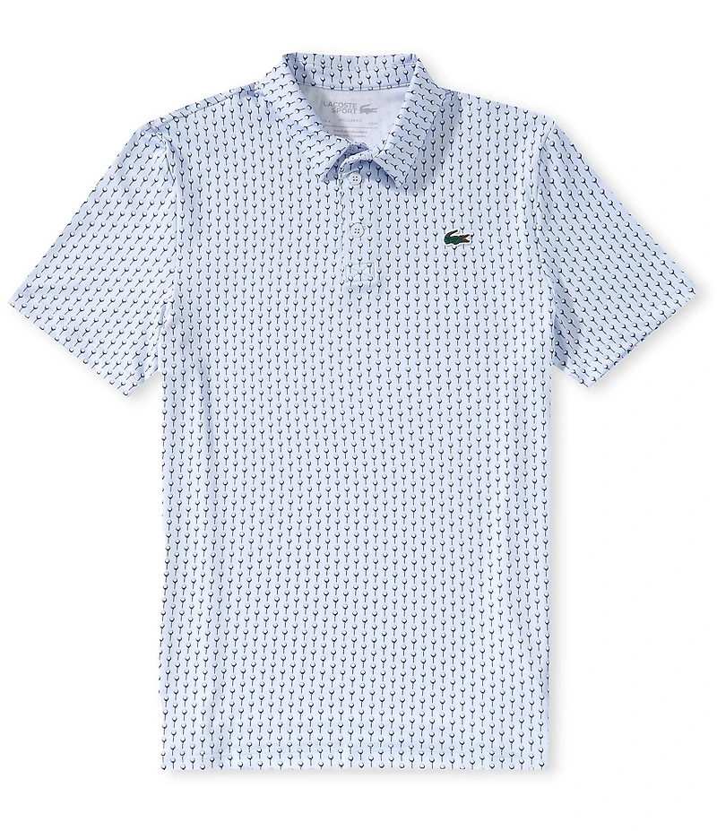 Lacoste Printed Performance Short Sleeve Golf Polo Shirt