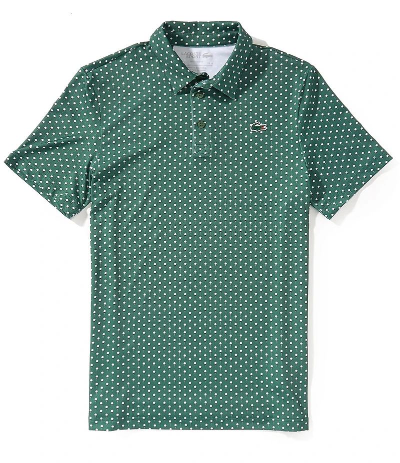 Lacoste Printed Performance Short Sleeve Golf Polo Shirt