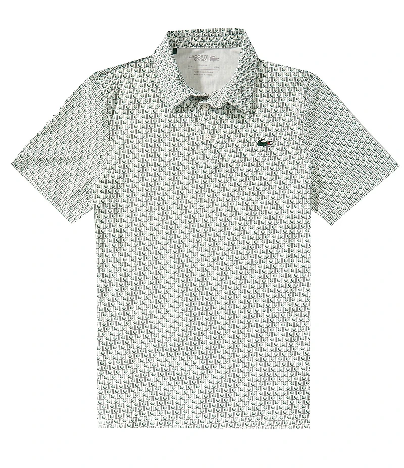 Lacoste Printed Performance Short Sleeve Golf Polo Shirt