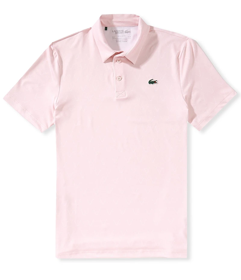 Lacoste Printed Performance Short Sleeve Golf Polo Shirt