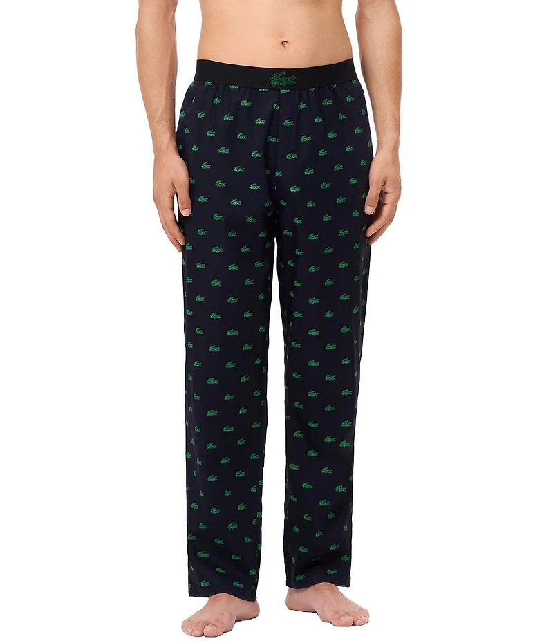 Lacoste Relaxed Fit Crocodile Print Pajama Pants