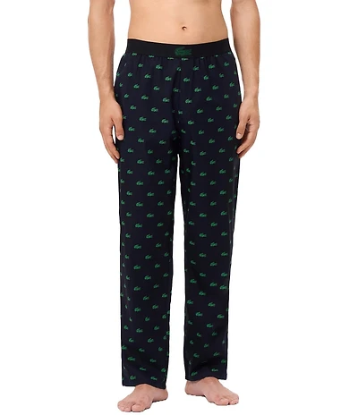Lacoste Relaxed Fit Crocodile Print Pajama Pants