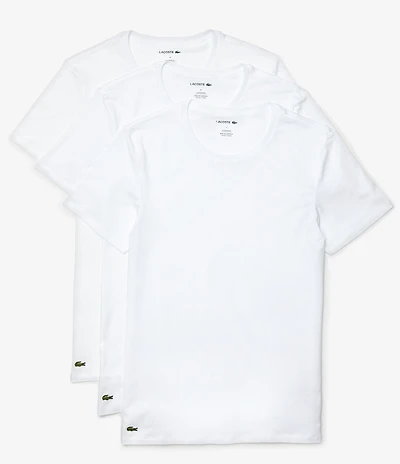 Lacoste Short Sleeve Regular Fit Crew Neck Undershirts 3-Pack