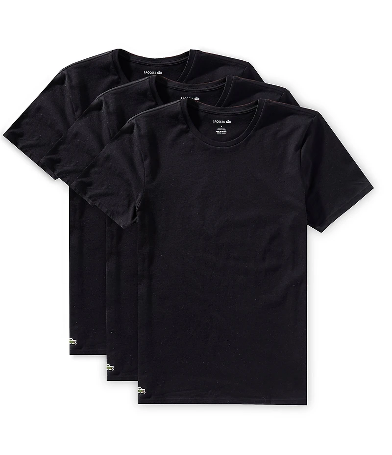 Lacoste Short Sleeve Regular Fit Crew Neck Undershirts 3-Pack