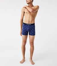 Lacoste Solid/Printed 5#double; Inseam Boxer Briefs 3-Pack