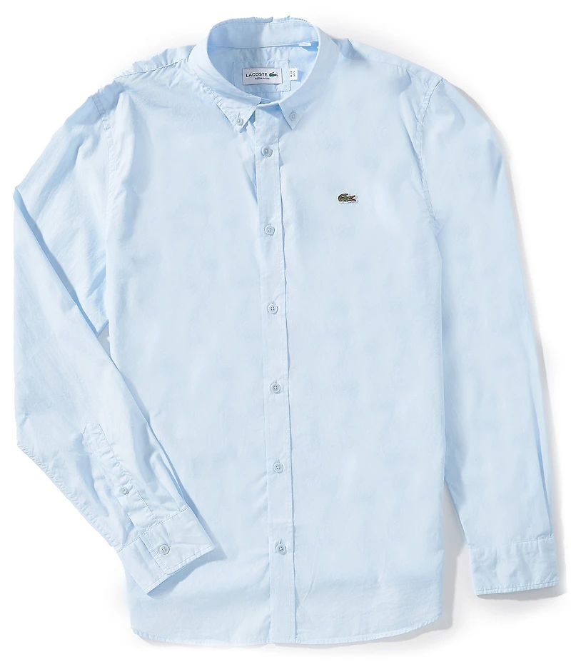 Lacoste Stretch Poplin Long Sleeve Woven Shirt