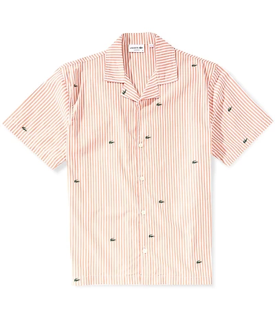 Lacoste Striped Crocodile Printed Pajama Shirt
