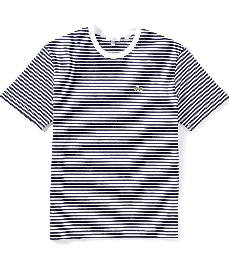 Lacoste Striped Heavy Cotton Short Sleeve T-Shirt