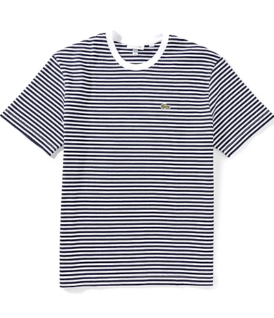 Lacoste Striped Heavy Cotton Short Sleeve T-Shirt