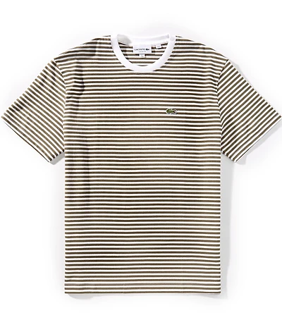 Lacoste Striped Heavy Cotton Short Sleeve T-Shirt