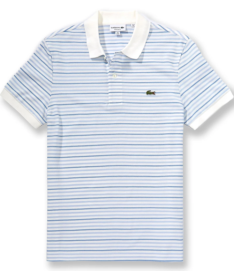 Lacoste Striped Pique Short Sleeve Polo Shirt