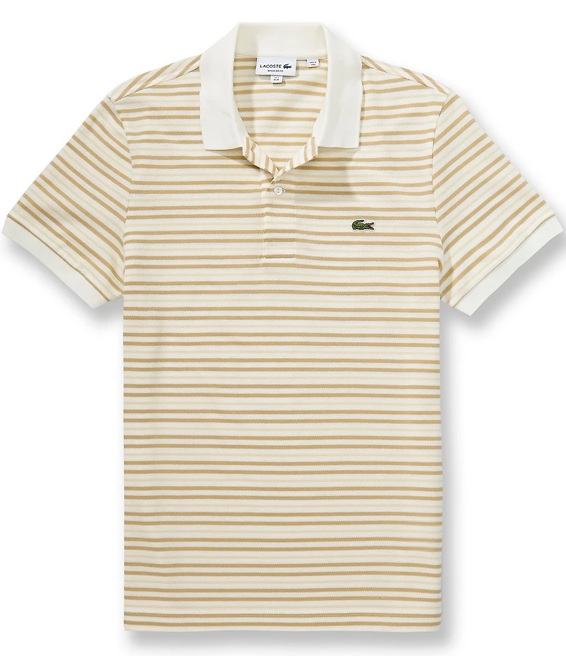 Lacoste Striped Pique Short Sleeve Polo Shirt