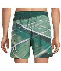 Lacoste Tennis Court Print 6#double; Inseam Swim Trunks