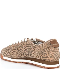 Lacoste Women's Club Low Court Leopard Print Suede Sneakers