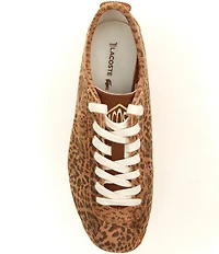 Lacoste Women's Club Low Court Leopard Print Suede Sneakers
