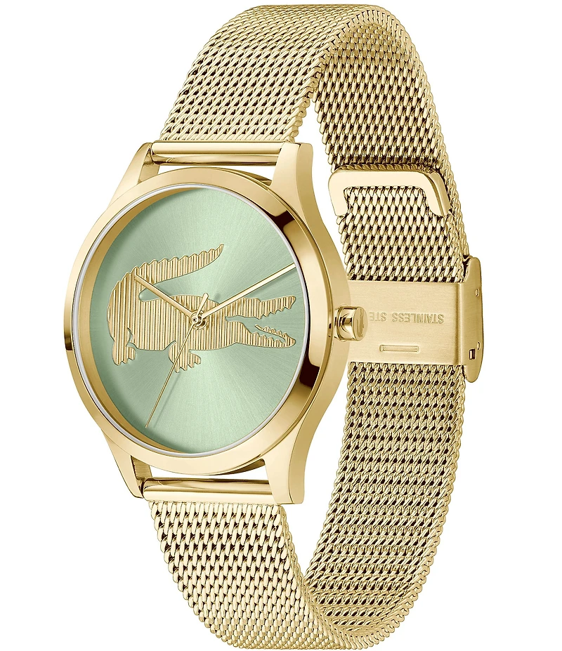 Lacoste Women's Crocodelle Analog Gold Tone Stainless Steel Bracelet Watch