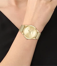 Lacoste Women's Crocodelle Analog Gold Tone Stainless Steel Bracelet Watch