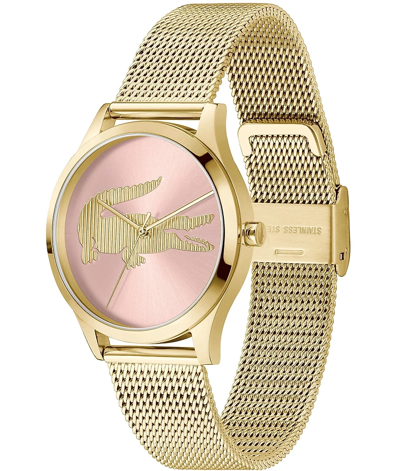 Lacoste Women's Crocodelle Analog Gold Tone Stainless Steel Bracelet Watch