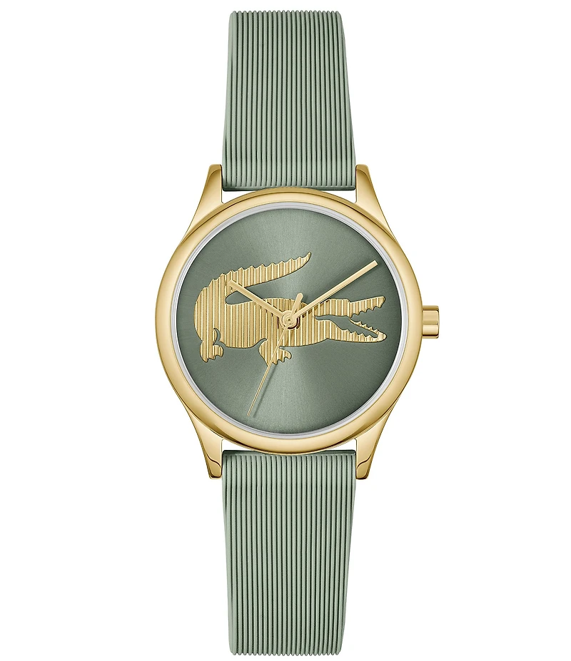 Lacoste Women's Crocodelle Quartz Three Hand Silicone Strap Watch
