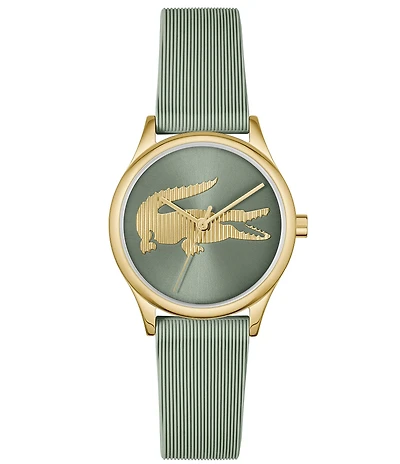 Lacoste Women's Crocodelle Quartz Three Hand Silicone Strap Watch