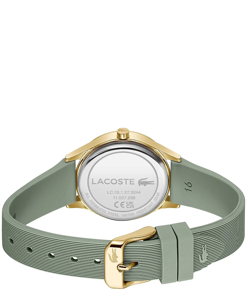 Lacoste Women's Crocodelle Quartz Three Hand Silicone Strap Watch