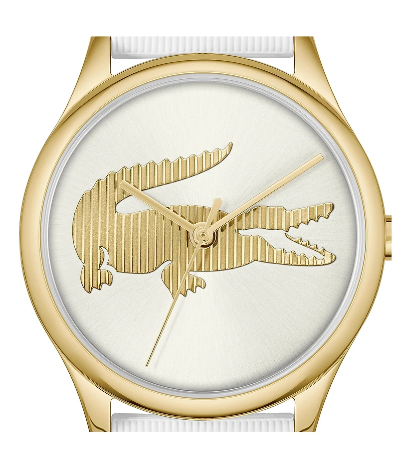Lacoste Women's Crocodelle Quartz Three Hand Silicone Strap Watch