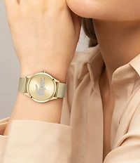 Lacoste Women's Crocodelle Quartz Three Hand Stainless Steel Mesh Bracelet Watch