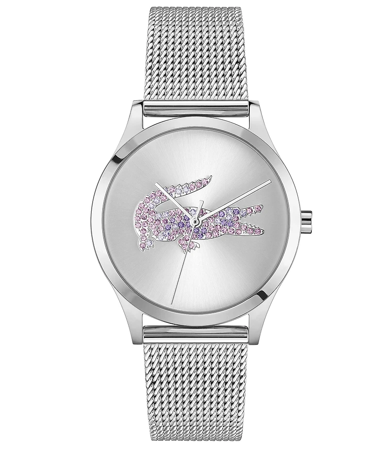 Lacoste Women's Crocodelle Quartz Three Hand Stainless Steel Mesh Bracelet Watch