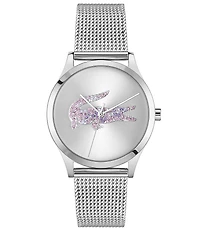 Lacoste Women's Crocodelle Quartz Three Hand Stainless Steel Mesh Bracelet Watch