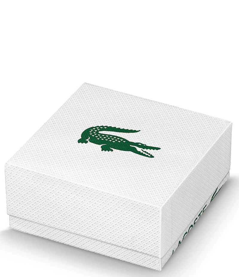 Lacoste Women's Crocodile Collection IP Gold Stud Earrings