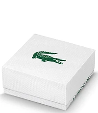 Lacoste Women's Crocodile Collection IP Gold Stud Earrings