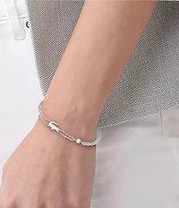 Lacoste Women's Crocodile Stainless Steel Double Chain Line Bracelet