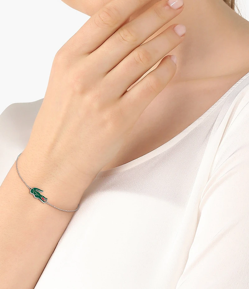 Lacoste Women's Crocodile Stainless Steel Line Bracelet