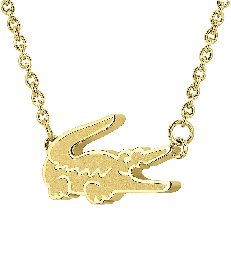 Lacoste Women's Crocodile Yellow Gold IP Line Bracelet