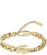 Lacoste Women's Crocodile Yellow IP Gold Line Bracelet
