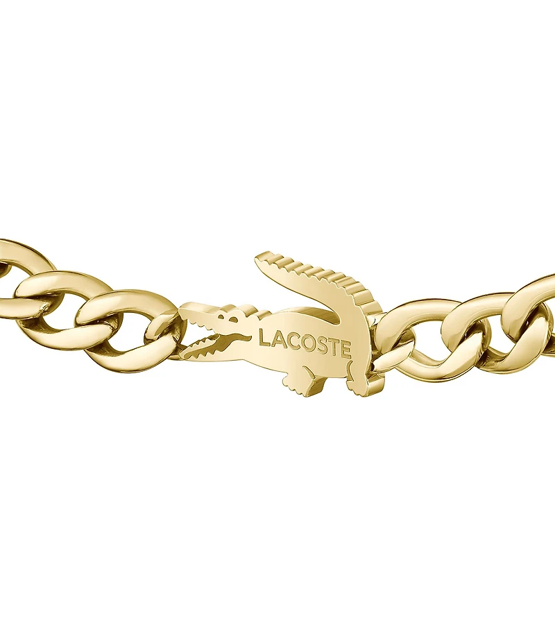 Lacoste Women's Crocodile Yellow IP Gold Line Bracelet